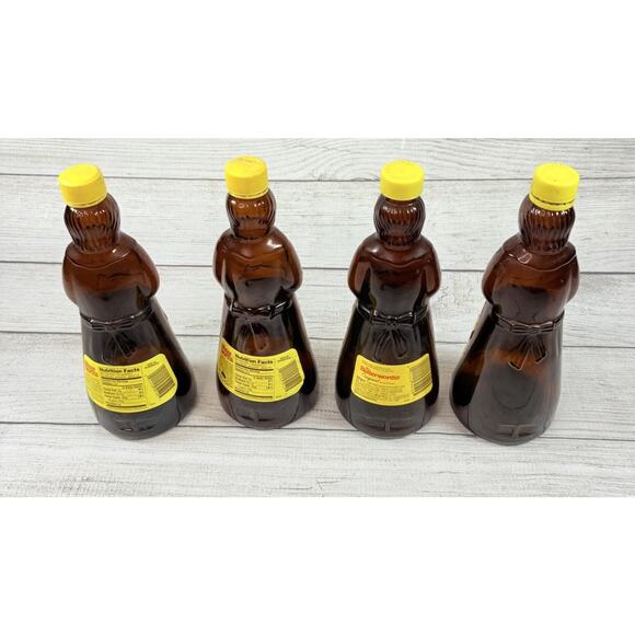 Vintage Mrs. Butterworth’s Syrup Amber Glass Bottle 12&24 Oz w/ Plastic Cap Lot - Picture 5 of 9
